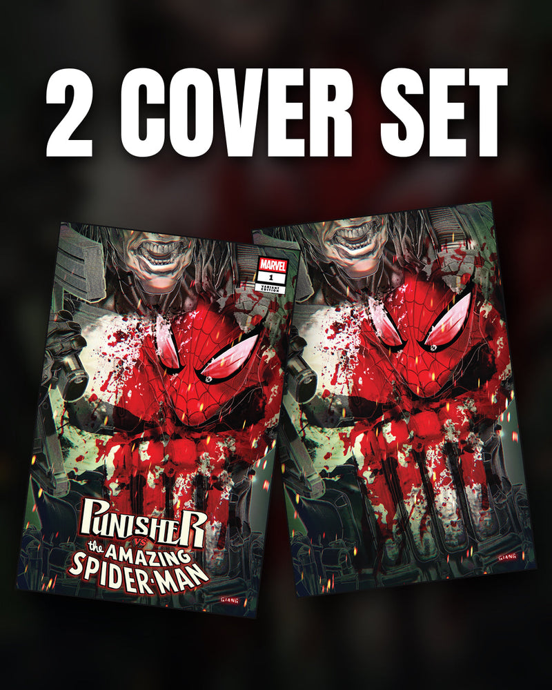 Punisher vs Spider man #1 John Giang SDCC Exclusive Trade/ Virgin set (ONLINE ORDER ONLY)