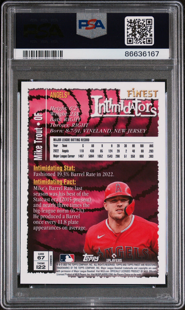 2023 TOPPS FINEST FLASHBACKS MIKE TROUT  #67 - PSA 9 (Online Order Only)