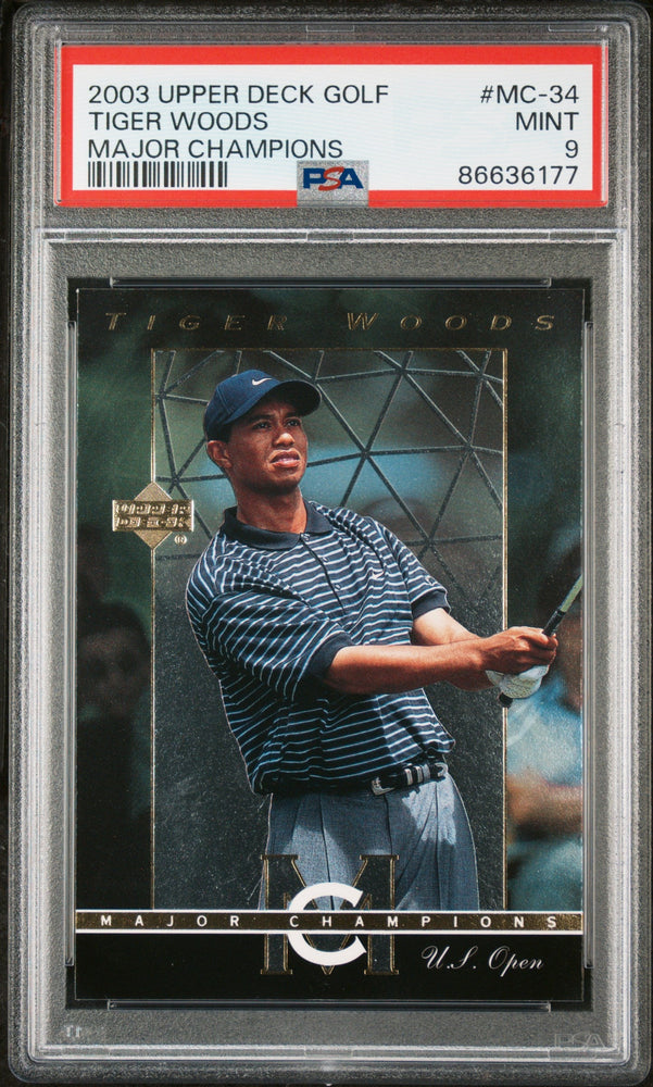 2003 UPPER DECK MAJOR CHAMPIONS TIGER WOODS MAJOR CHAMPIONS #MC-34 - PSA 9 (Online Order Only)