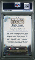 Graded 2025 Topps Bowman Charlie Condon #GL7 Greatness Loading Rookie RC Baseball Card PSA 10 Gem Mint (ONLINE ORDER ONLY)