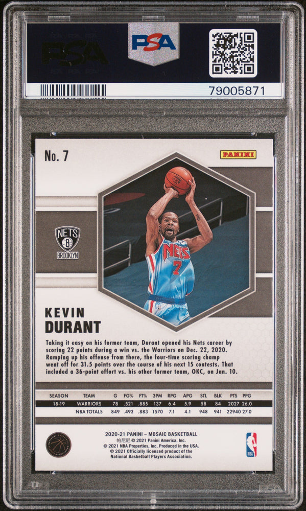 2020 PANINI MOSAIC KEVIN DURANT  #7 - PSA 10 (Online Order Only)