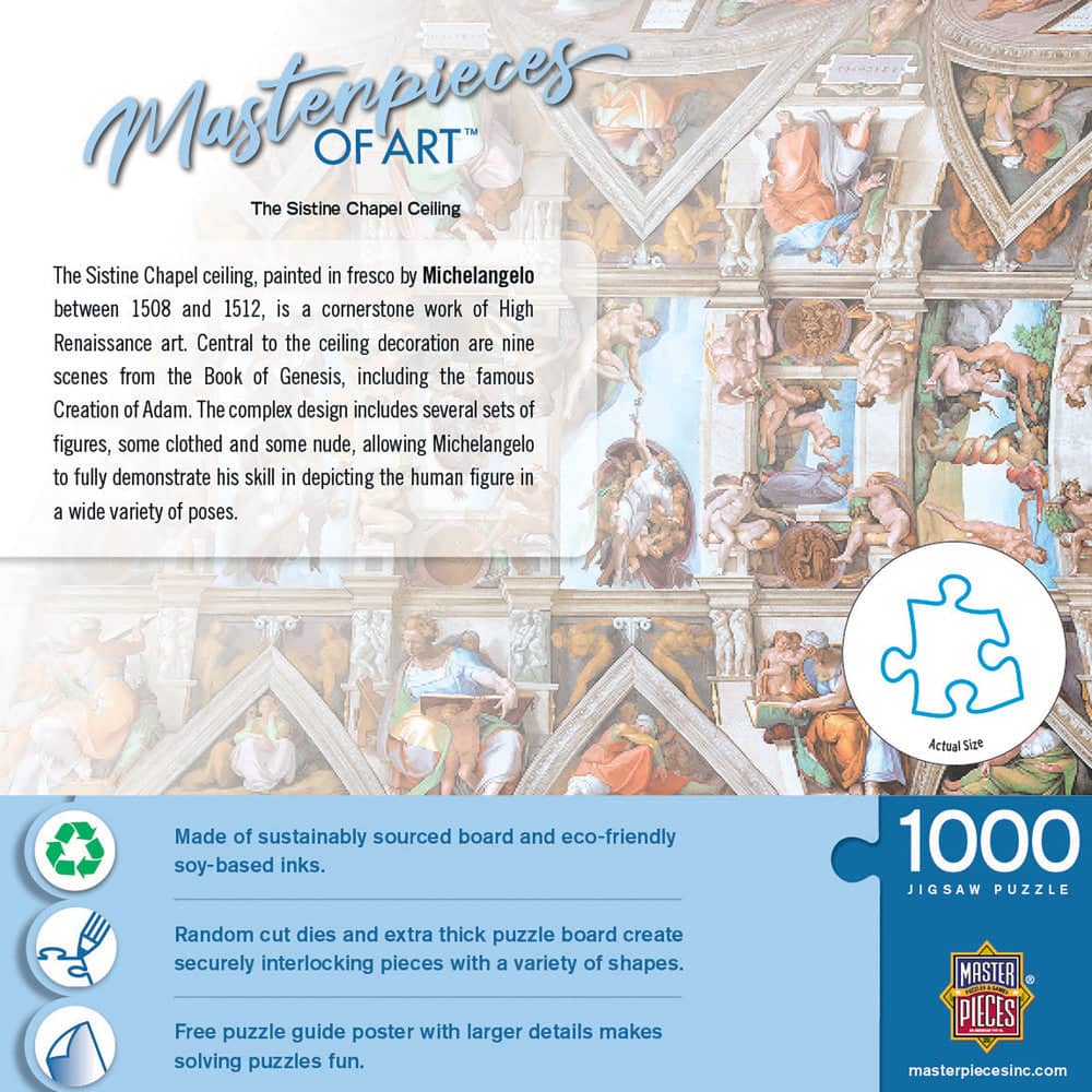 MasterPieces of Art - The Sistine Chapel Ceiling 1000 Piece Jigsaw Puzzle