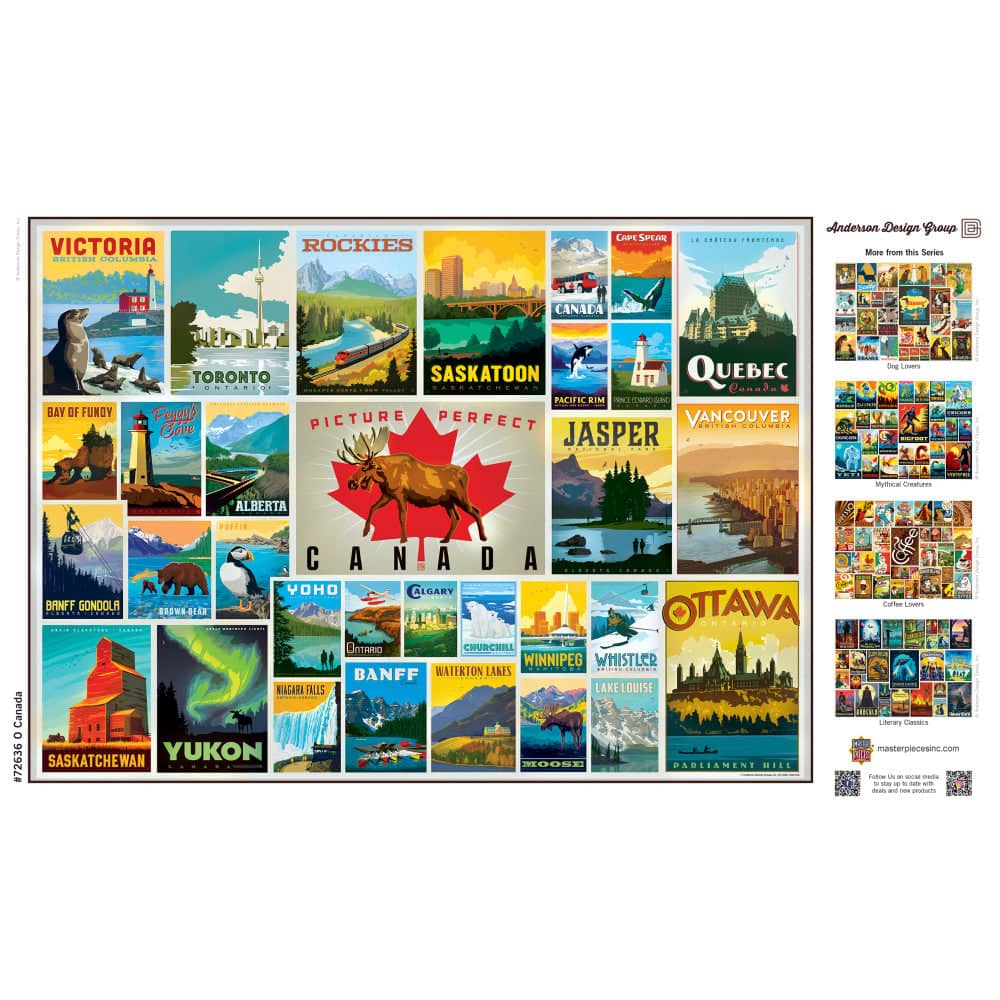 Vintage Posters - O Canada 1000 Piece Jigsaw Puzzle (ONLINE ORDER ONLY)