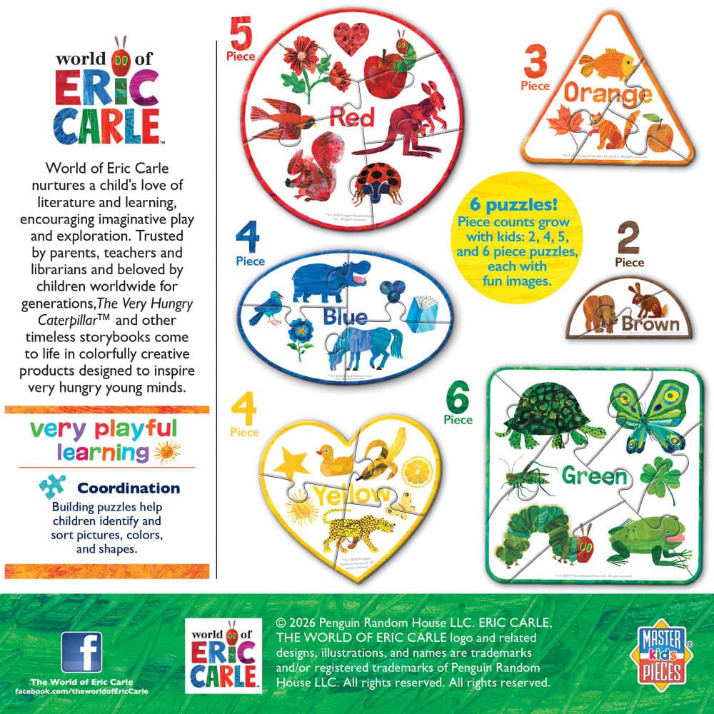 Eric Carle - Colors 6-Pack Mini Shaped Jigsaw Puzzles (ONLINE ORDER ONLY)