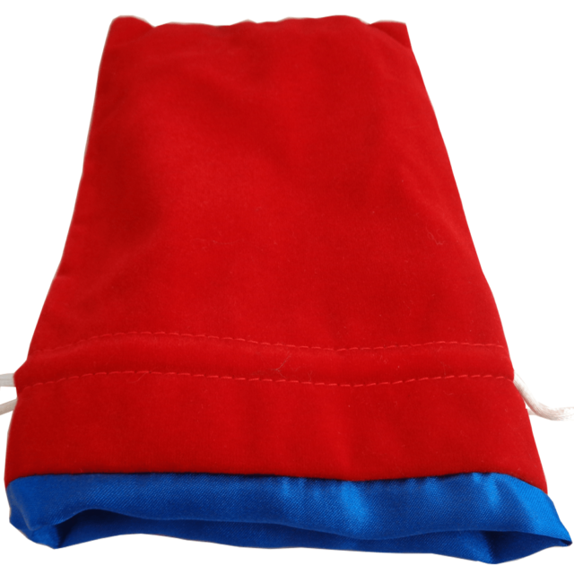 6in x 8in LARGE Red Velvet Dice Bag with Blue Satin Lining (ONLINE ORDER ONLY)