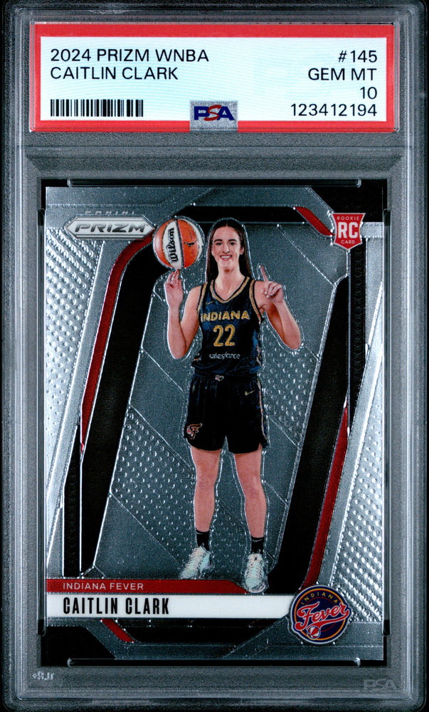 Graded 2024 Panini Prizm Caitlin Clark #145 Rookie RC Basketball Card PSA 10 Gem Mint (ONLINE ORDER ONLY)