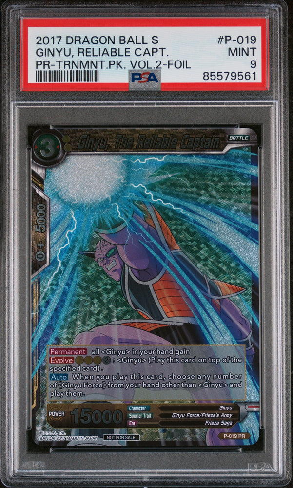 2017 DRAGON BALL SUPER GINYU, RELIABLE CAPT. #P-019 - PSA 9 (Online Order Only)
