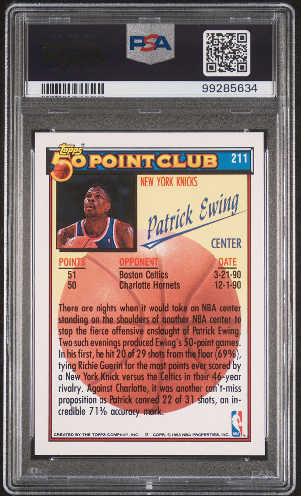 1992 TOPPS PATRICK EWING  #211 - PSA 10 (Online Order Only)