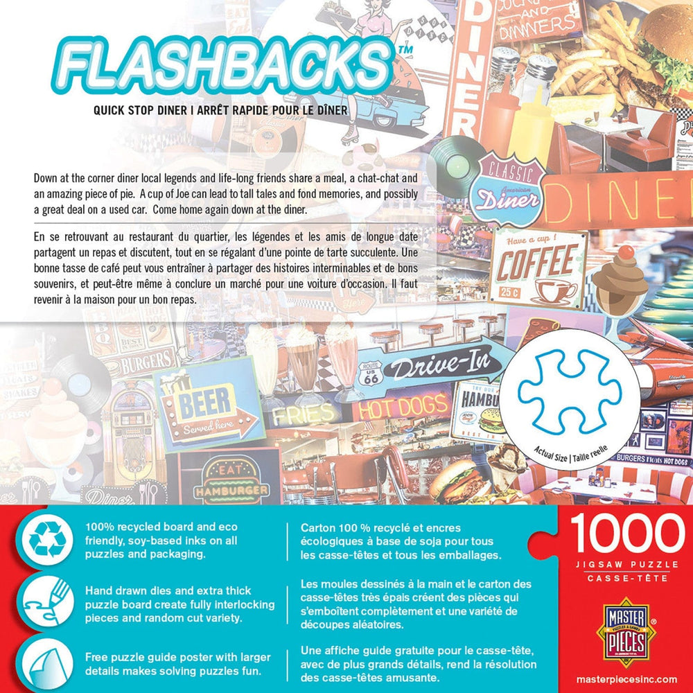 Flashbacks - Quick Stop Diner 1000 Piece Jigsaw Puzzle (ONLINE ORDER ONLY)
