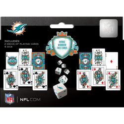 Miami Dolphins - 2-Pack Playing Cards & Dice Set (ONLINE ORDER ONLY)
