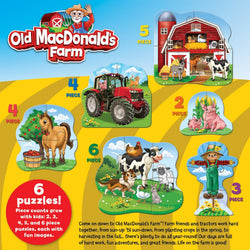 Old MacDonald's Farm 6-Pack Mini Shaped Jigsaw Puzzles (ONLINE ORDER ONLY)
