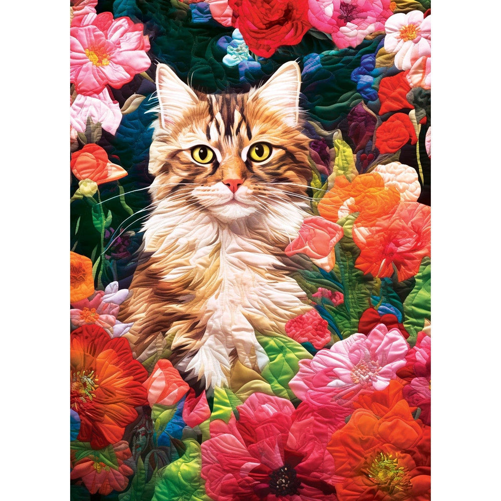 Quilted - Flower Garden Hiding 1000 Piece Jigsaw Puzzle