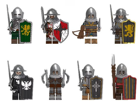 Medieval Warriors Custom Minifigure Set (8-Pack) (ONLINE ORDER ONLY)