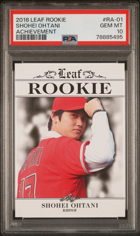 Graded 2018 Leaf Rookie Shohei Ohtani #RA01 Achievement Rookie RC Baseball Card PSA 10 Gem Mint (ONLINE ORDER ONLY)
