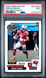 Graded 2025 Panini Instant Emeka Egbuka #NFLDN23 NFL Draft Night Rookie RC Football Card PSA 9 Mint (ONLINE ORDER ONLY)