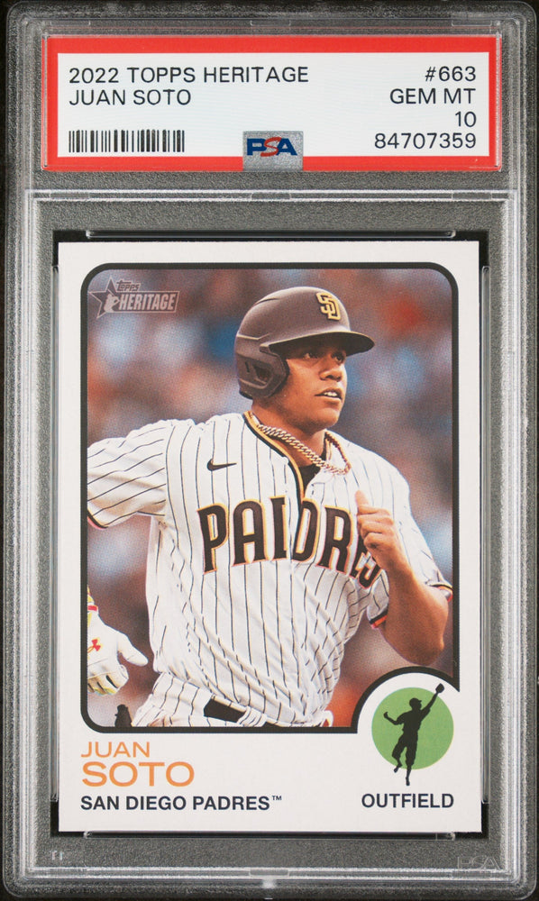 2022 TOPPS HERITAGE JUAN SOTO  #663 - PSA 10 (Online Order Only)