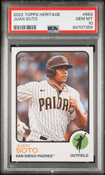 2022 TOPPS HERITAGE JUAN SOTO  #663 - PSA 10 (Online Order Only)