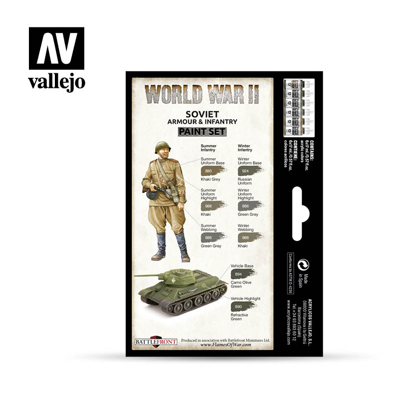 Model Color: WWII Paint Set - Soviet Armour & Infantry (ONLINE ORDER ONLY)