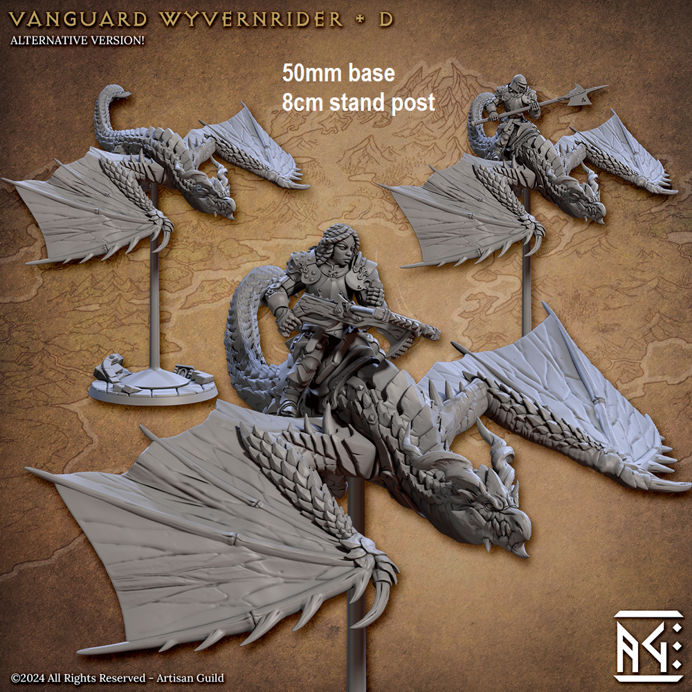 Vanguard Wyvernrider: Base Sculpt D (Mounted Female Human Fighter) (Online Order Only)