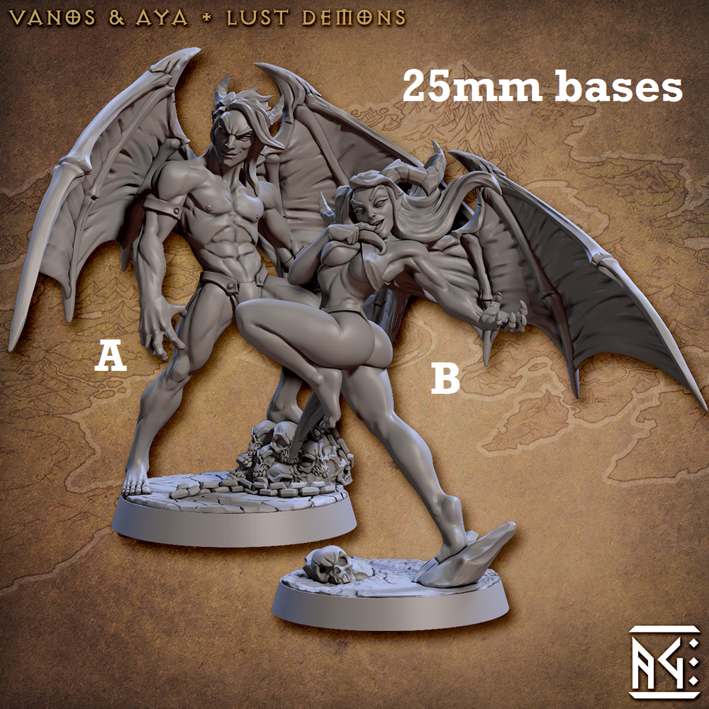 Vanos & Aya, Lust Demons (Incubus & Succubus Pinups) (Online Order Only)