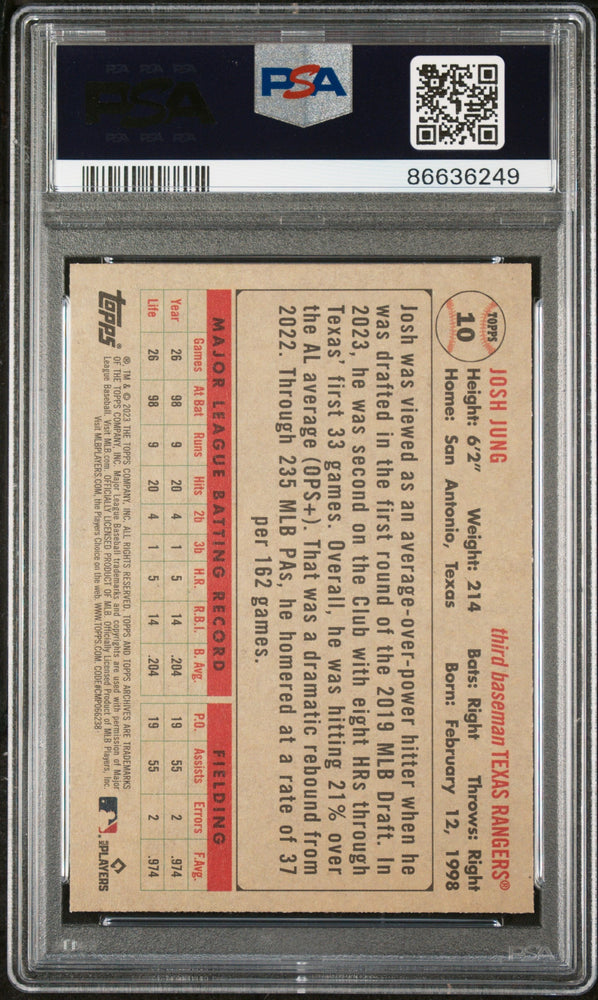 2023 TOPPS ARCHIVES JOSH JUNG  #10 - PSA 10 (Online Order Only)