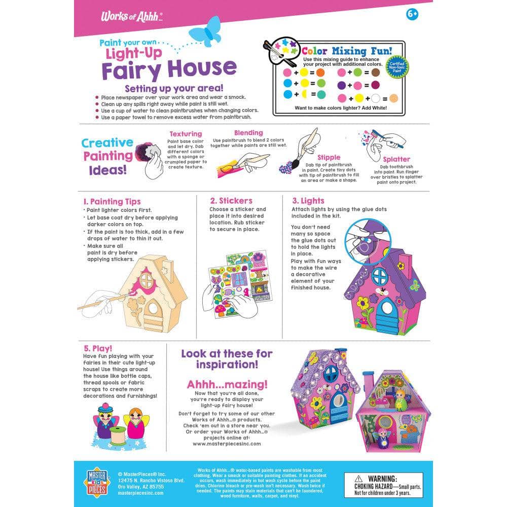 Light-Up Fairy House Wood Craft & Paint Kit