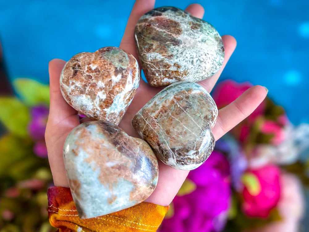 Vesuvianite and Garnet Heart, ethically sourced (ONLINE ORDER ONLY)