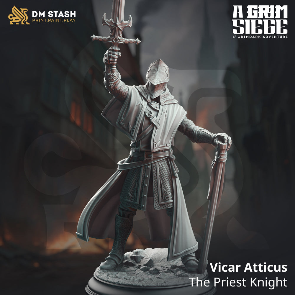 Vicar Atticus, The Priest Knight (Male Human Paladin) (Online Only)