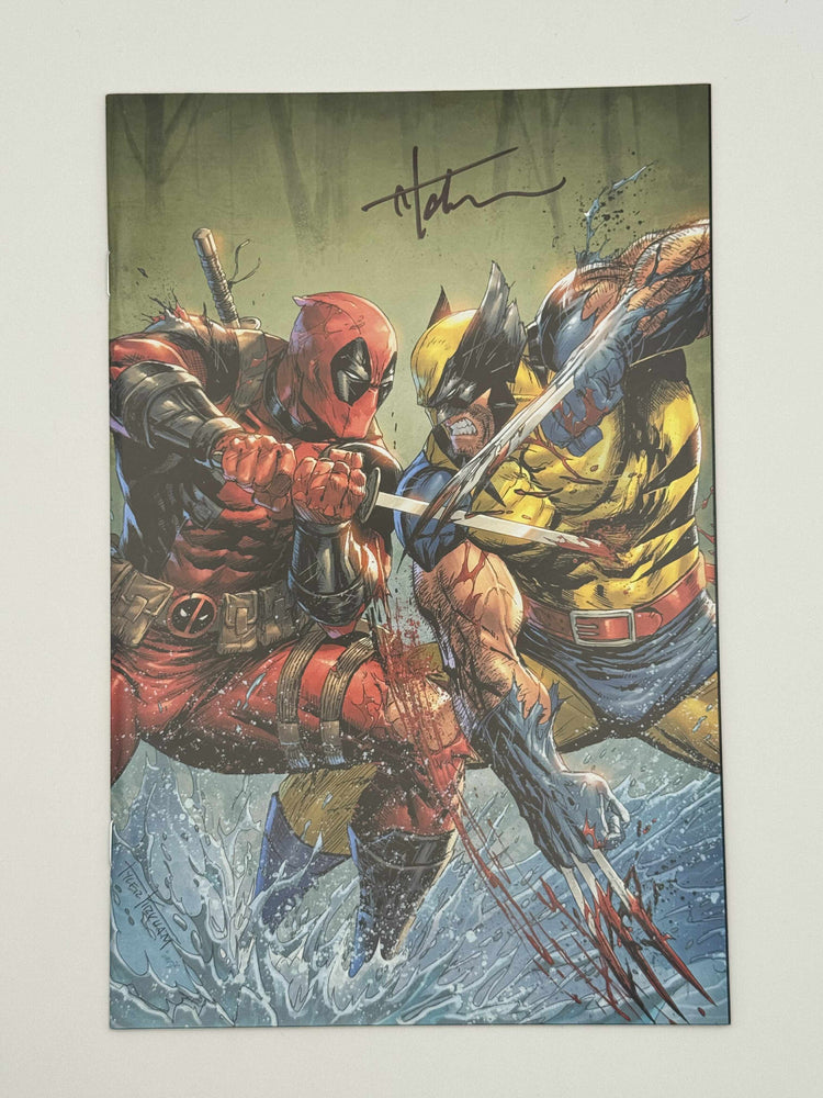 [Signed by Tyler Kirkham] DEADPOOL & WOLVERINE WWIII #2 Tyler Kirkham Virgin Var Unknown (ONLINE ORDER ONLY)