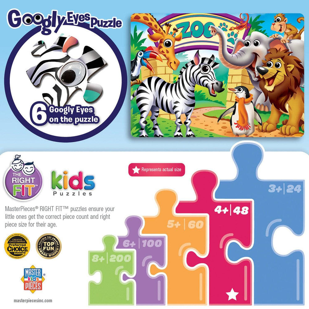 Googly Eyes - Zoo Animals 48 Piece Jigsaw Puzzle (ONLINE ORDER ONLY)