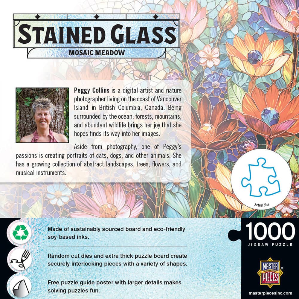 Stained Glass - Mosaic Meadow 1000 Piece Jigsaw Puzzle