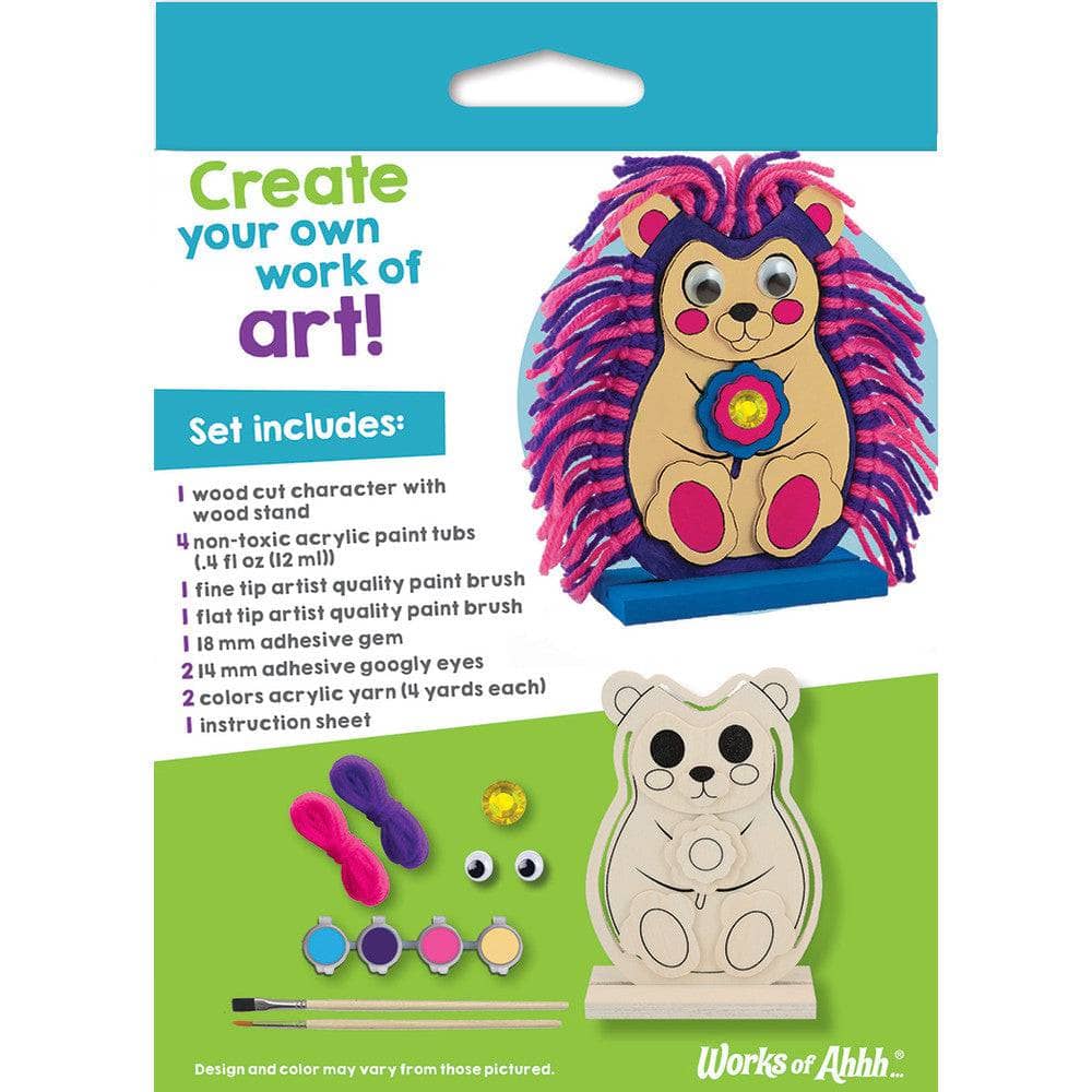 Hedgehog - Wood Yarn Wrapping Craft & Paint Kit (ONLINE ORDER ONLY)