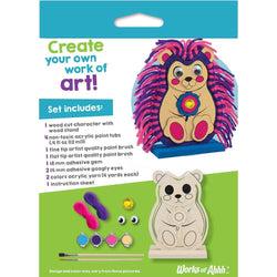 Hedgehog - Wood Yarn Wrapping Craft & Paint Kit (ONLINE ORDER ONLY)