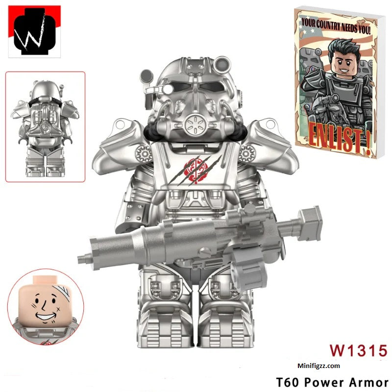 T60 Damaged Power Armor Silver (Online Only)