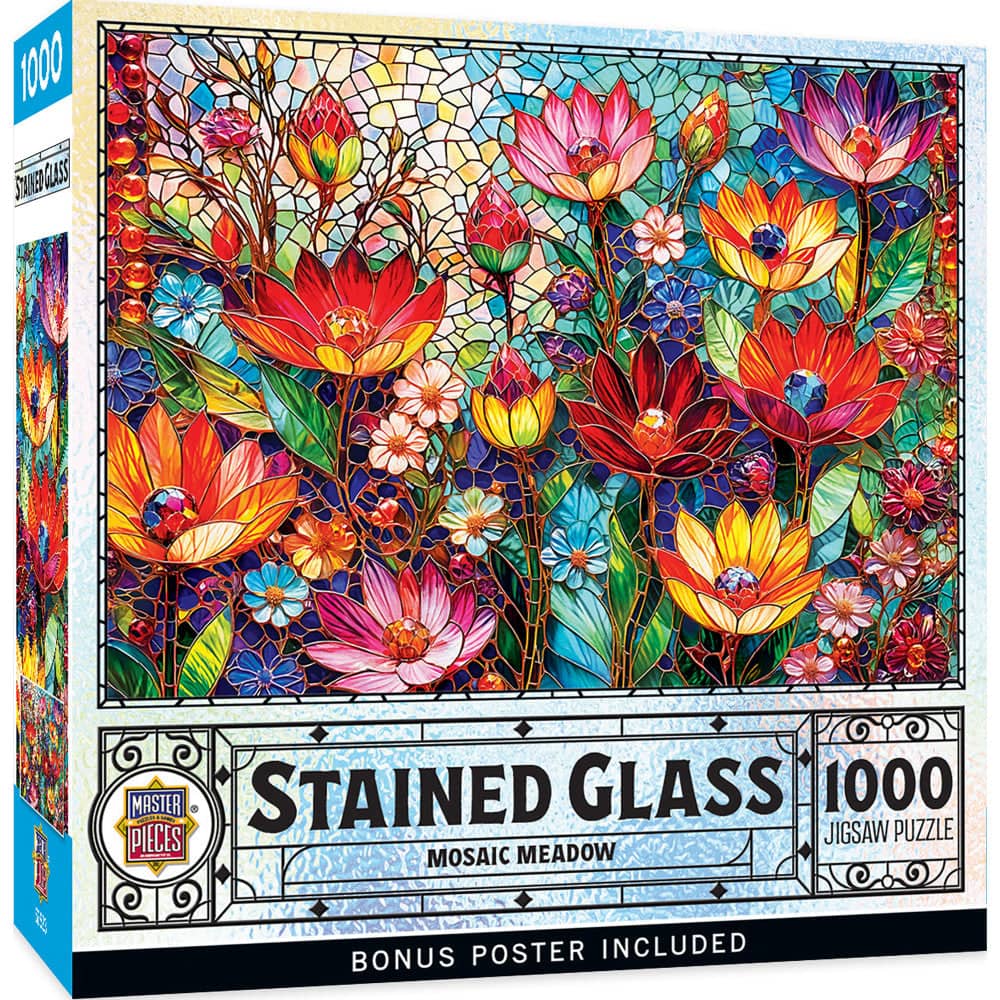 Stained Glass - Mosaic Meadow 1000 Piece Jigsaw Puzzle