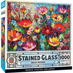 Stained Glass - Mosaic Meadow 1000 Piece Jigsaw Puzzle