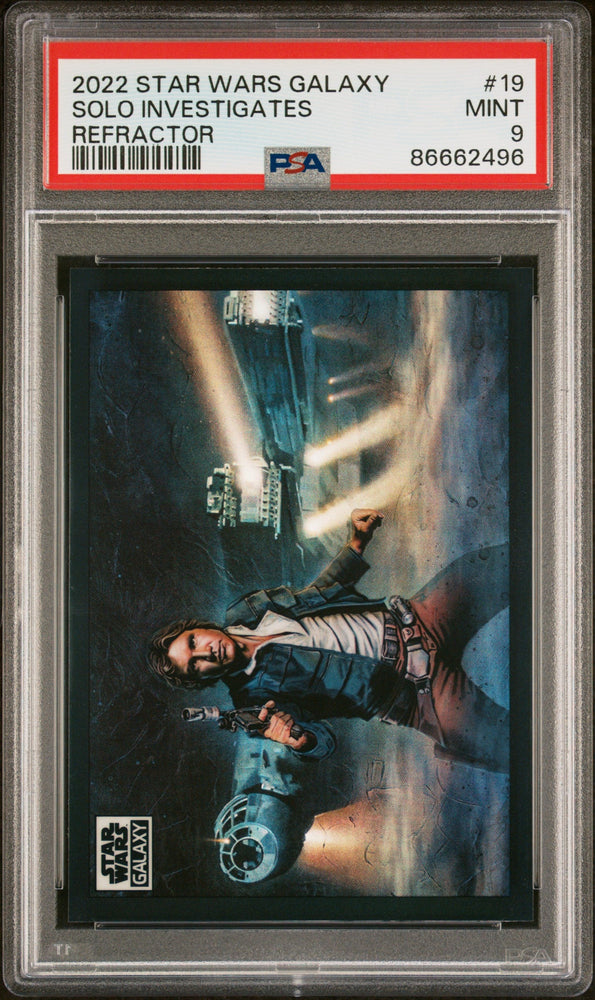 2022 TOPPS CHROME STAR WARS GALAXY SOLO INVESTIGATES REFRACTOR #19 - PSA 9 (Online Order Only)