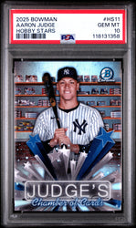Graded 2025 Topps Bowman Aaron Judge #HS11 Hobby Stars Baseball Card PSA 10 Gem Mint (ONLINE ORDER ONLY)