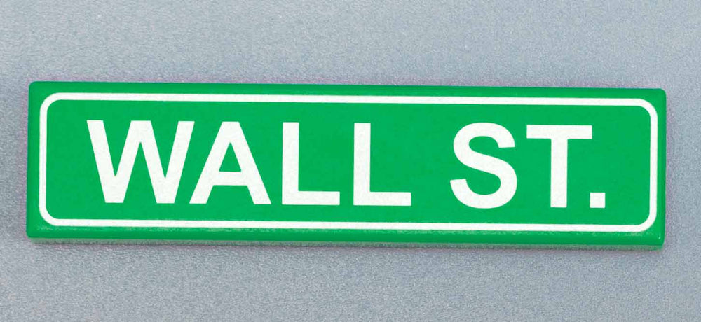 Wall St. (Street Signage) - Custom Part (1x4 Tile) (Online Order Only)