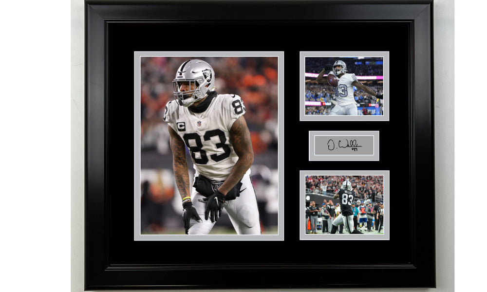 Framed Darren Waller Las Vegas Raiders Facsimile Laser Engraved Signature Football 14x11 3 Photo Collage (ONLINE ORDER ONLY)