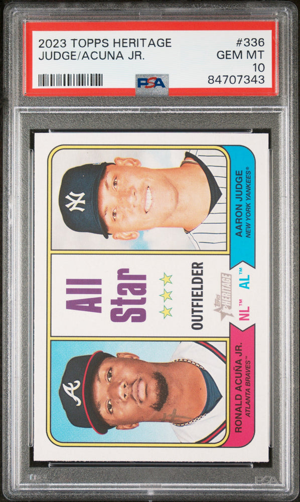 2023 TOPPS HERITAGE ACUNA JR/JUDGE  #336 - PSA 10 (Online Order Only)