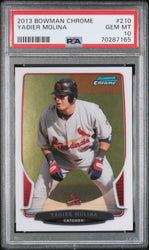 2013 BOWMAN CHROME YADIER MOLINA  #210 - PSA 10 (Online Order Only)
