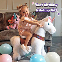 Model U Unicorn Ride-On Toy Age 3-4 White (ONLINE ORDER ONLY)