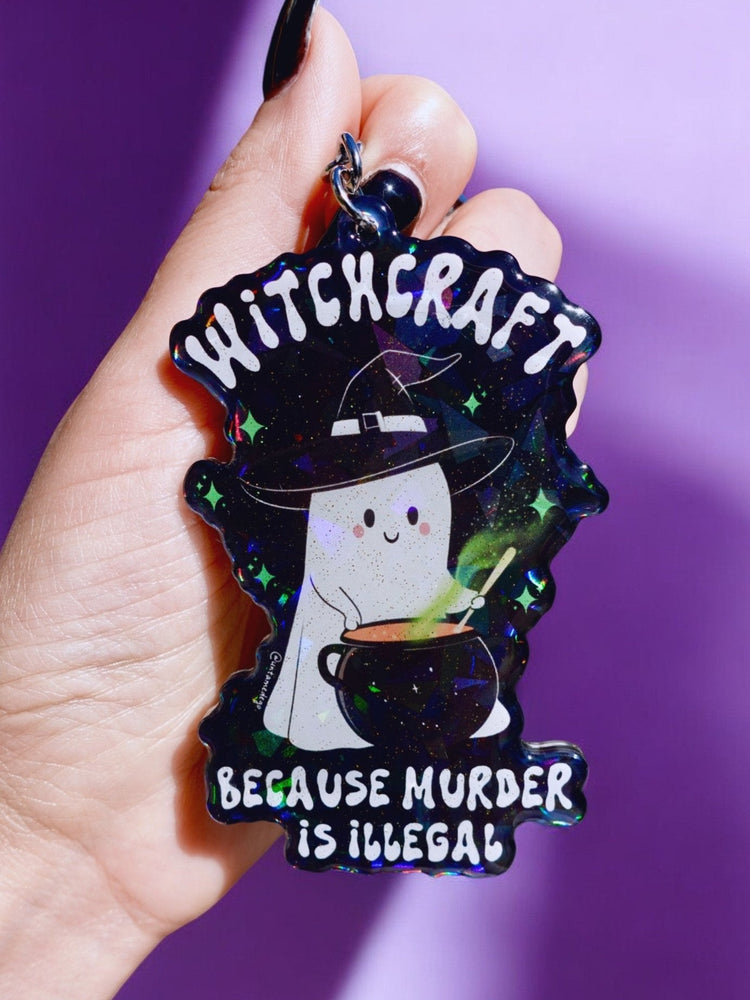 Witchcraft Because Murder Is Illegal Halloween Keychain (Online Order Only)