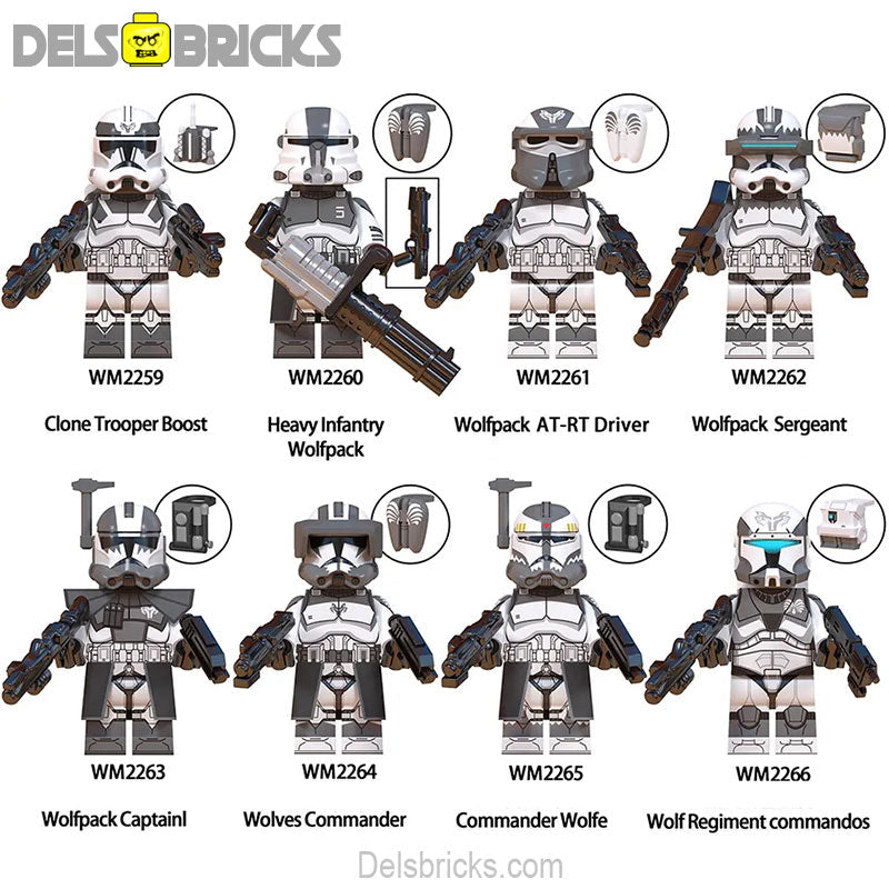Wolfpack Clone troopers Set of 8 Star Wars Minifigures (ONLINE ORDER ONLY)