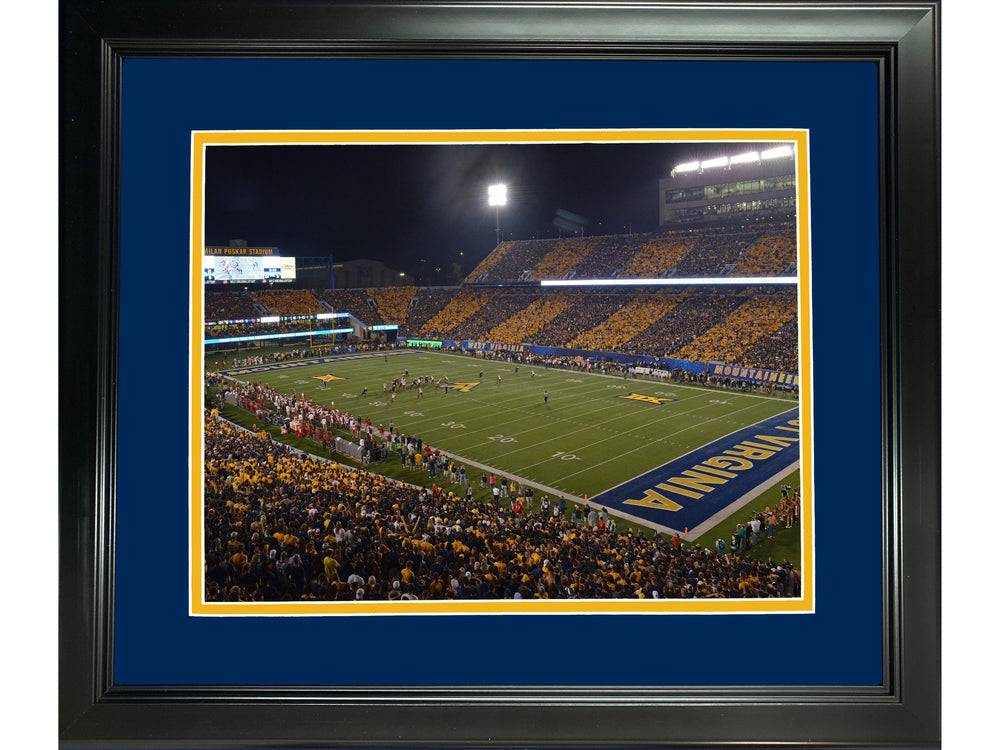 Framed Milan Puskar Stadium West Virginia Mountaineers 11"x14" NCAA Football Photo Professionally Matted (ONLINE ORDER ONLY)