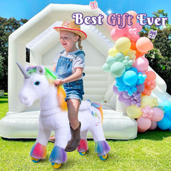 Model X Unicorn Ride On Toy for Age 3-4 Rainbow (ONLINE ORDER ONLY)
