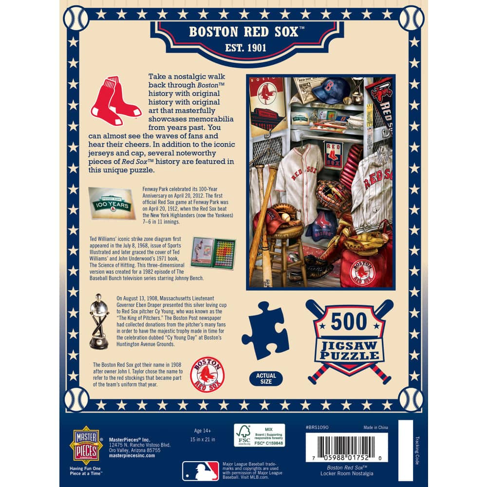 Boston Red Sox - Locker Room 500 Piece Jigsaw Puzzle