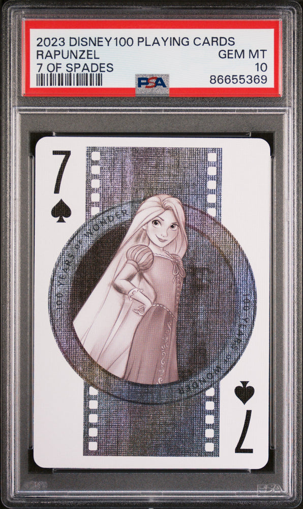 2023 DISNEY 100 PLAYING CARDS RAPUNZEL 7 OF SPADES PSA 10 (Online Order Only)