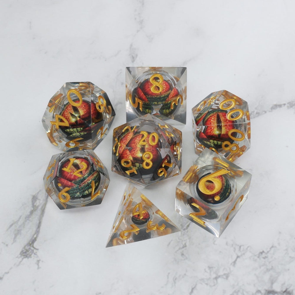 Xanathar's Eye |  7 Piece Moving Eye DnD Dice Set | Acrylic RPG Gaming Dice (ONLINE ORDER ONLY)